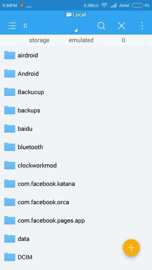 es Datei Explorer zeigt versteckte Dateien