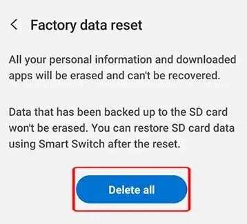 Reset Samsung S24 Ultra